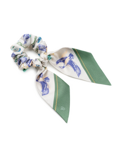 Silk Scrunchie With Bow - Cream