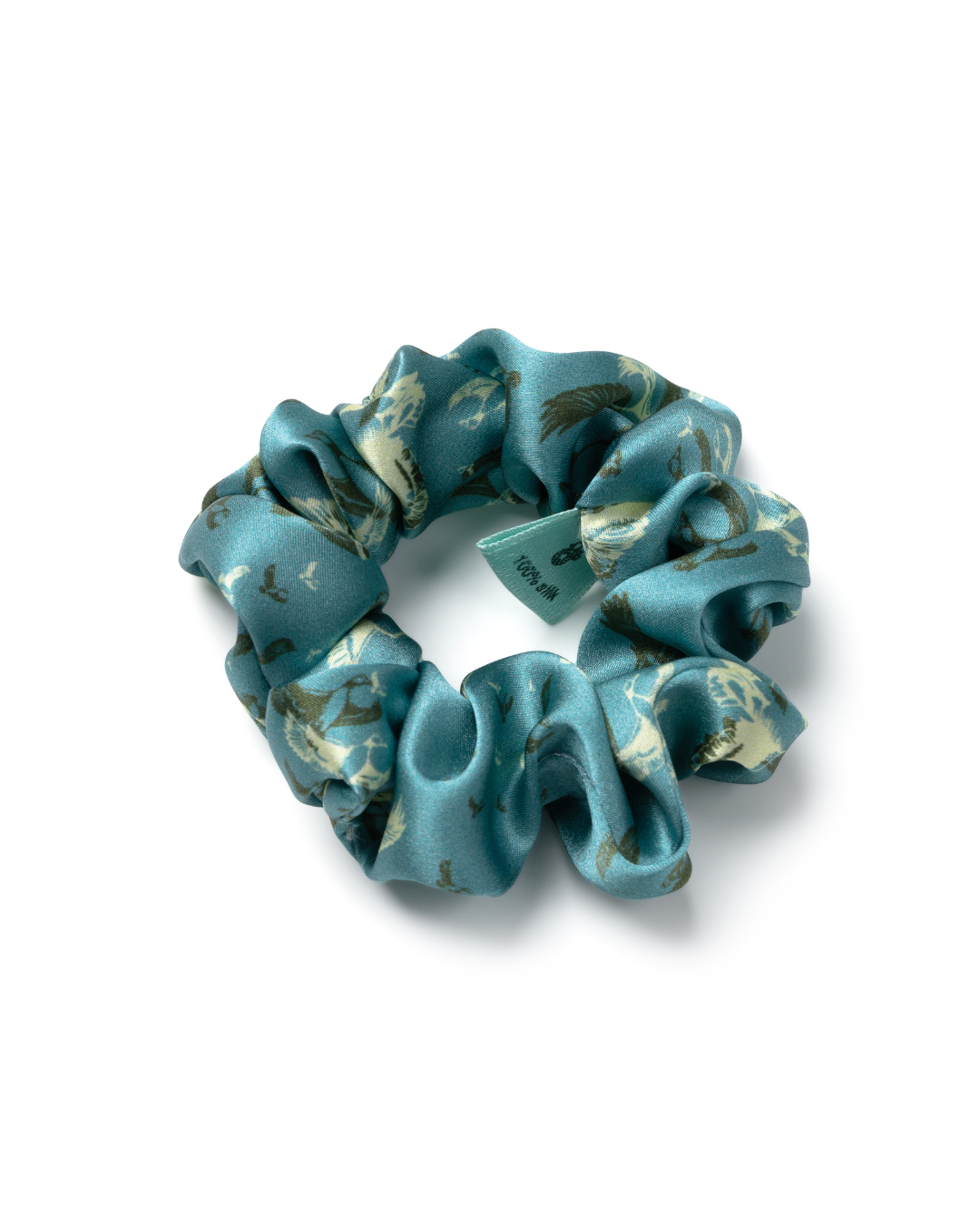 Silk Sleep Mask & Bow Scrunchie Set - Teal