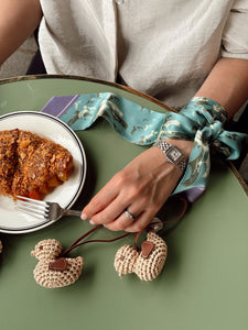 Raffia & Leather Bag Charm