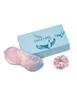Silk Sleep Mask & Bow Scrunchie Set - Blush Pink