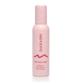 Pink bottle of Duck Dry pre-heat prep product on a white background