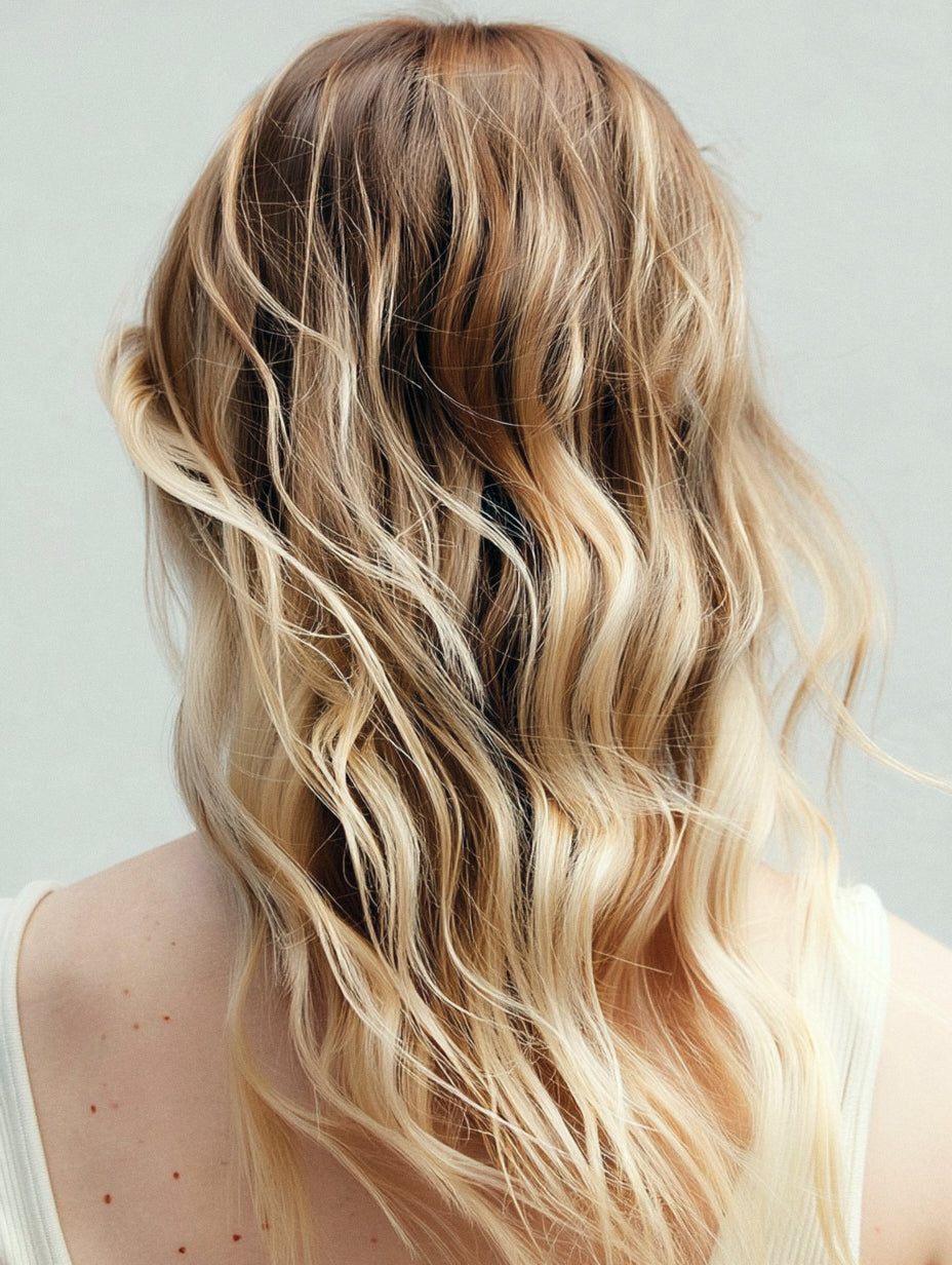 Blonde woman with beautiful wavy hair