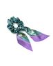 Silk Scrunchie With Bow - Teal