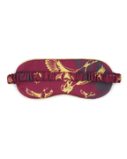Silk Sleep Mask & Bow Scrunchie Set - Burgundy