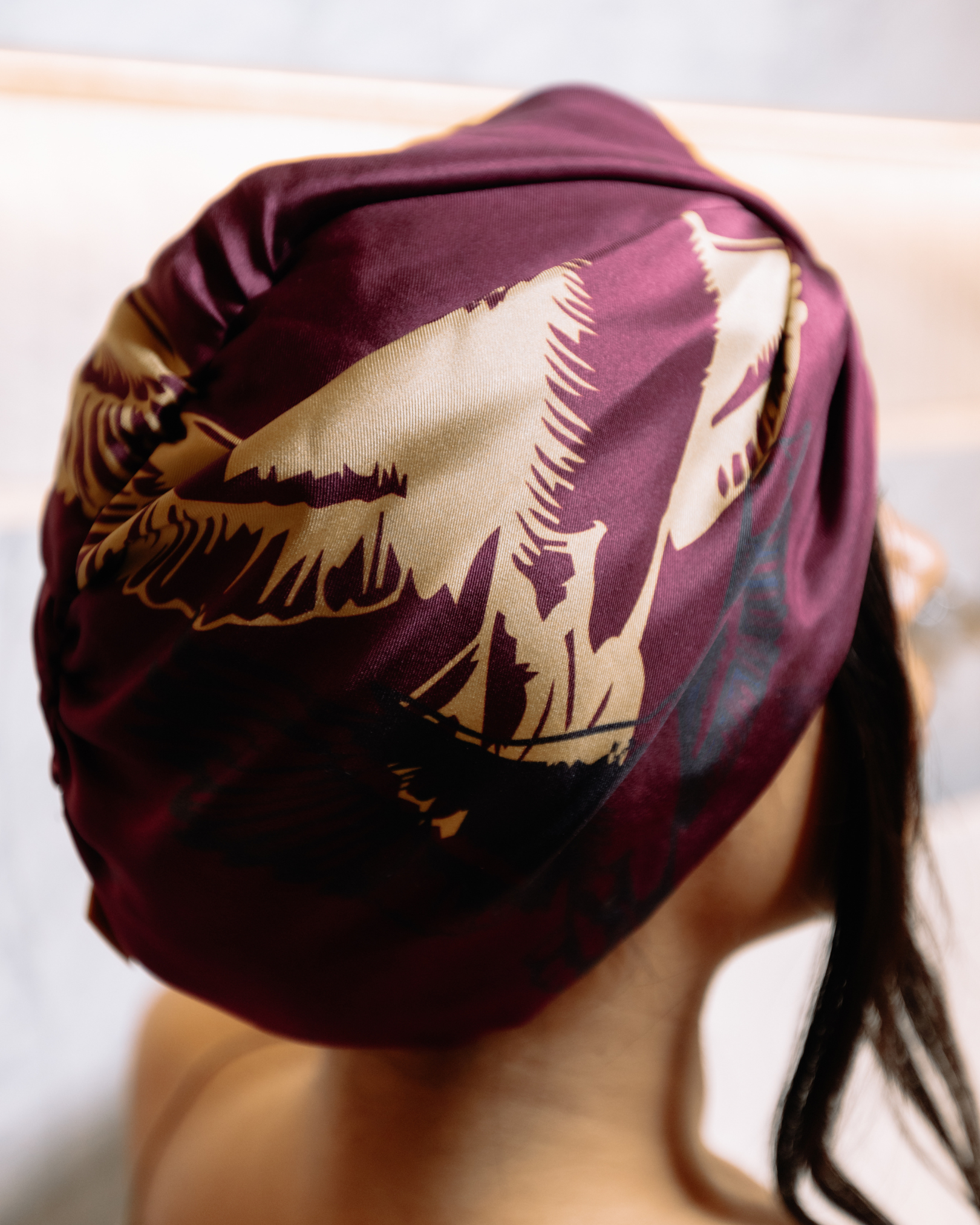 Silk Turban - Burgundy