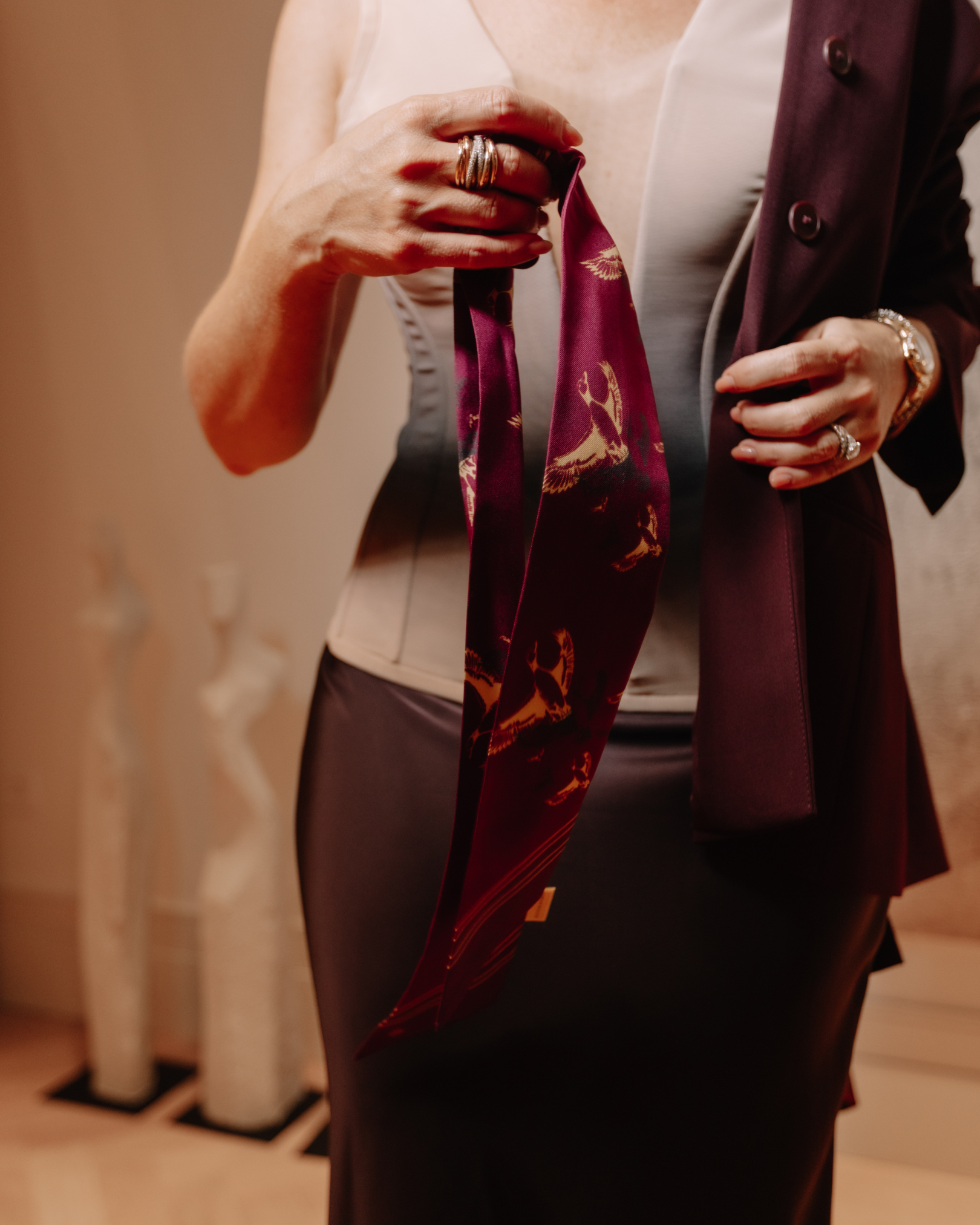 Silk Twilly - Burgundy