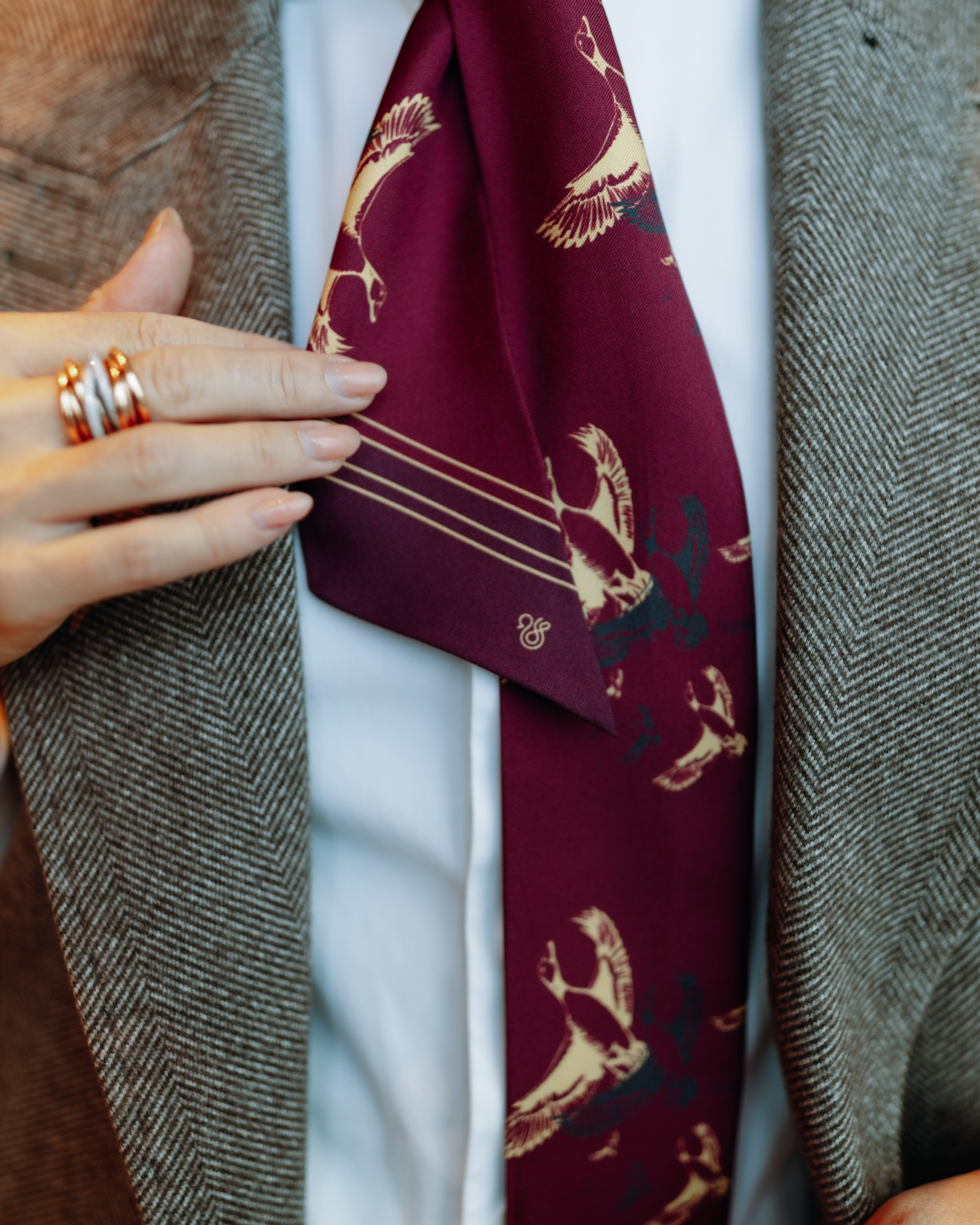 Silk Twilly - Burgundy